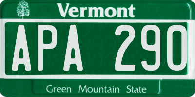 VT license plate APA290