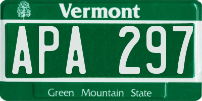 VT license plate APA297