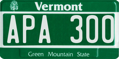 VT license plate APA300
