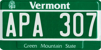 VT license plate APA307