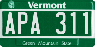 VT license plate APA311