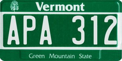 VT license plate APA312