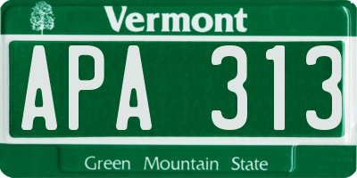 VT license plate APA313