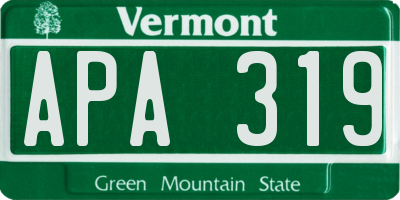 VT license plate APA319
