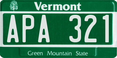 VT license plate APA321