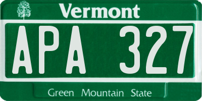 VT license plate APA327