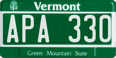 VT license plate APA330