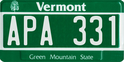 VT license plate APA331