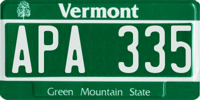 VT license plate APA335