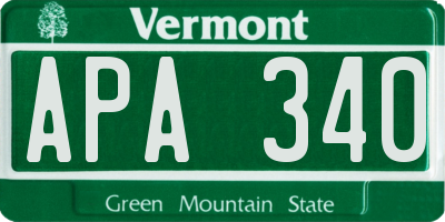 VT license plate APA340