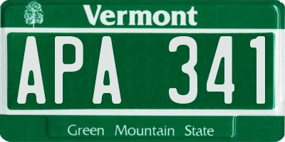 VT license plate APA341