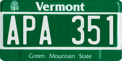 VT license plate APA351