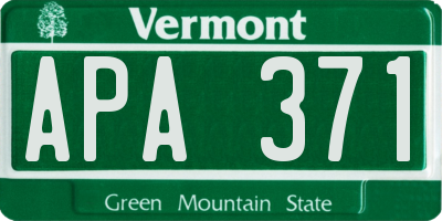 VT license plate APA371