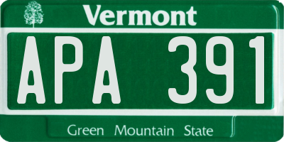 VT license plate APA391