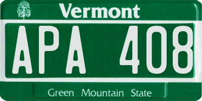 VT license plate APA408
