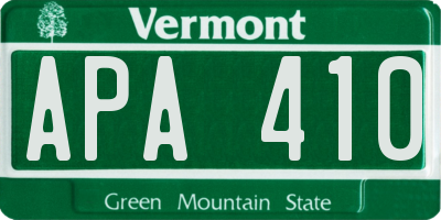 VT license plate APA410