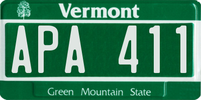 VT license plate APA411