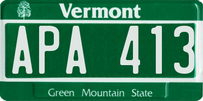 VT license plate APA413