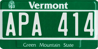 VT license plate APA414