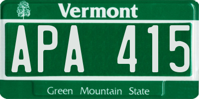 VT license plate APA415