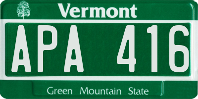 VT license plate APA416