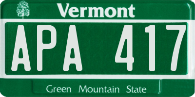 VT license plate APA417