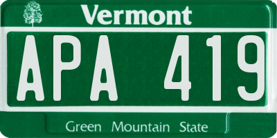 VT license plate APA419