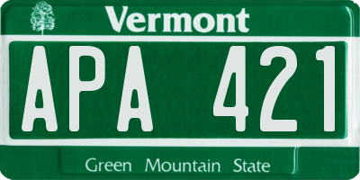 VT license plate APA421