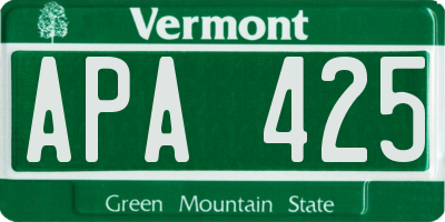 VT license plate APA425