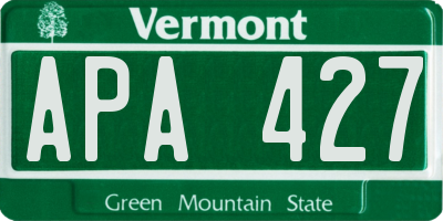 VT license plate APA427