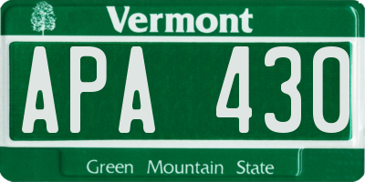 VT license plate APA430