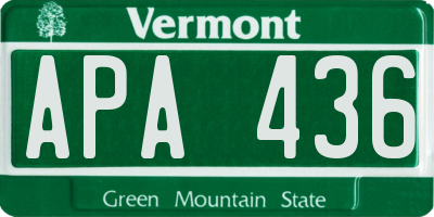 VT license plate APA436