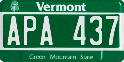 VT license plate APA437