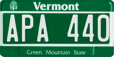 VT license plate APA440