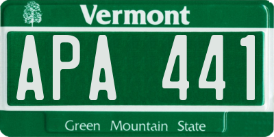 VT license plate APA441