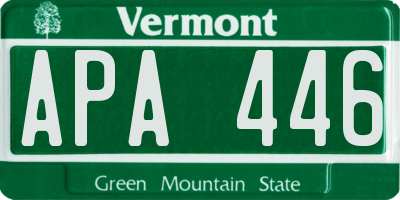 VT license plate APA446