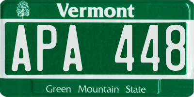 VT license plate APA448