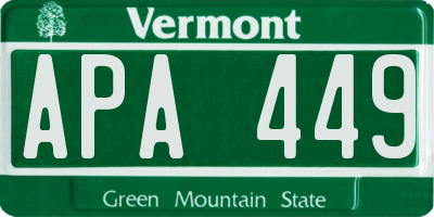 VT license plate APA449