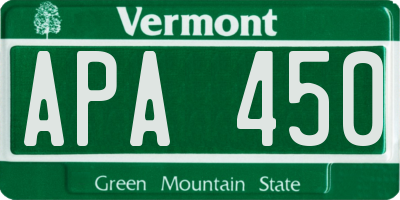 VT license plate APA450