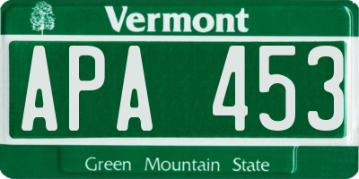 VT license plate APA453