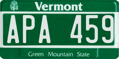 VT license plate APA459