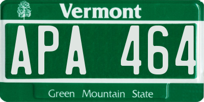 VT license plate APA464