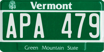 VT license plate APA479