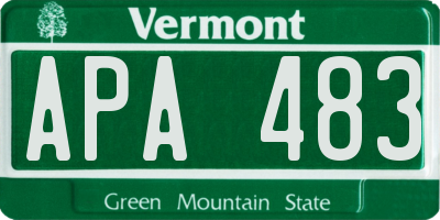 VT license plate APA483