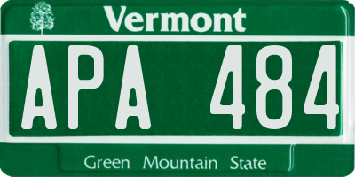 VT license plate APA484