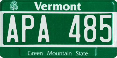 VT license plate APA485