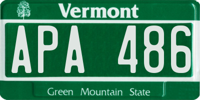 VT license plate APA486