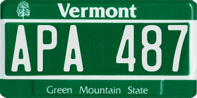 VT license plate APA487