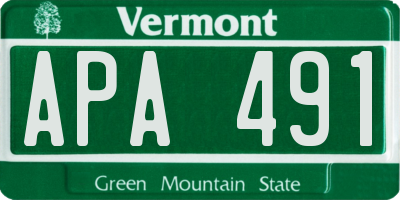 VT license plate APA491
