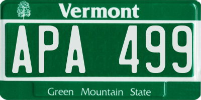 VT license plate APA499